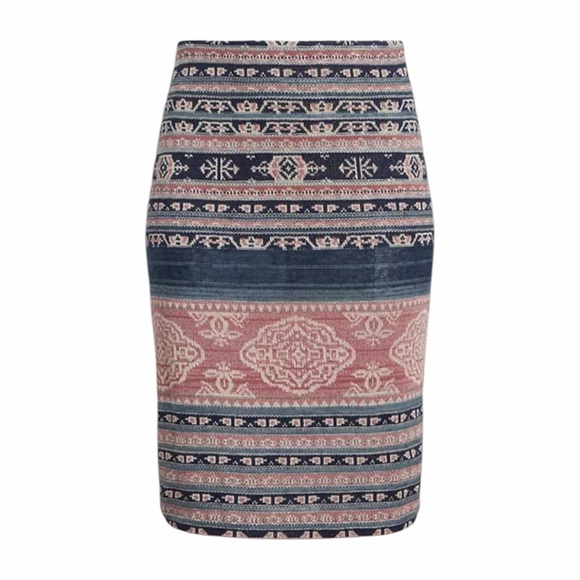 LAUREN RALPH LAUREN Patterned Linen and Cotton Blend Skirt